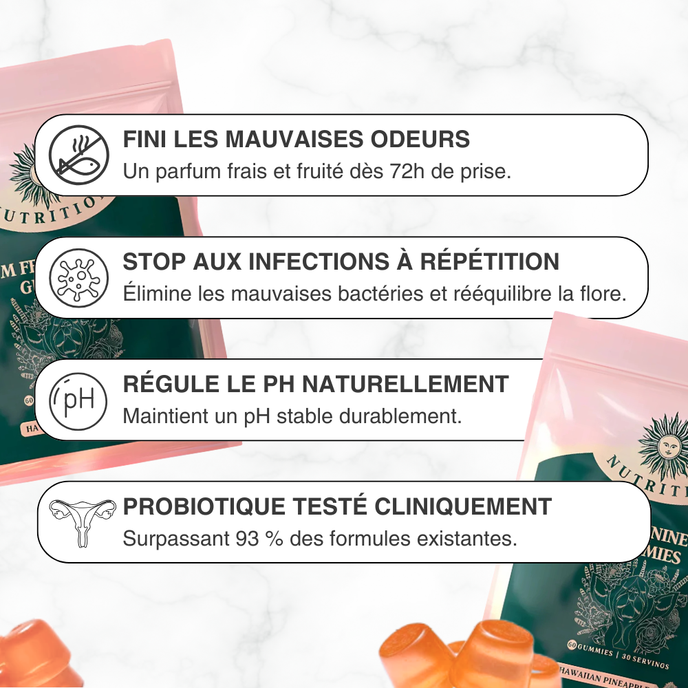 Gummies Équilibre Intime™ – Retrouvez Confort & Fraîcheur intime (satisfait ou remboursé) !