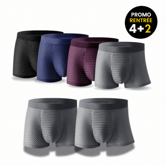 PROMO EXCLUSIVE : 6 Boxers Premium ultra confort au prix de 4 !